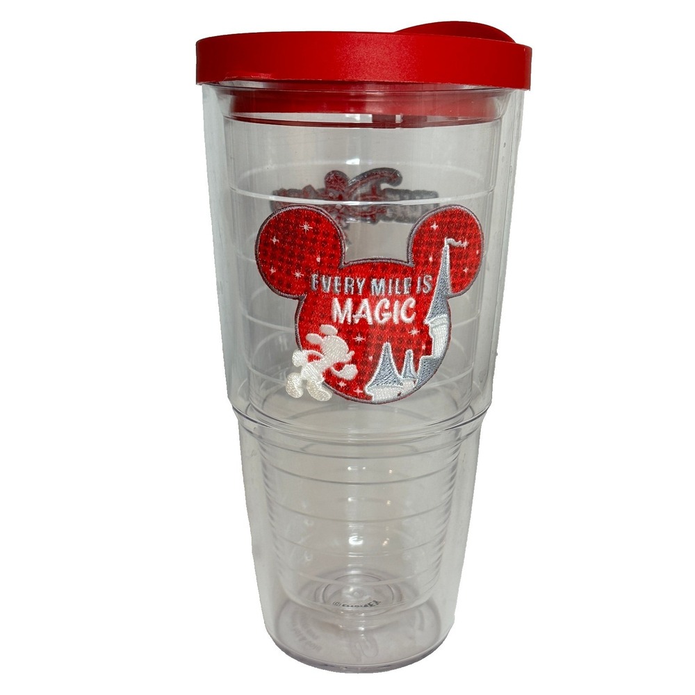 Tervis Tumbler runDisney 2016 Every Mile Is Magic Mickey Mouse Red Clear 24oz